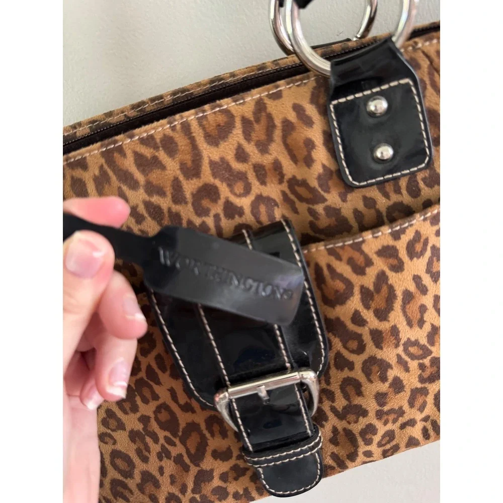 Y2K leopard print shoulder bag